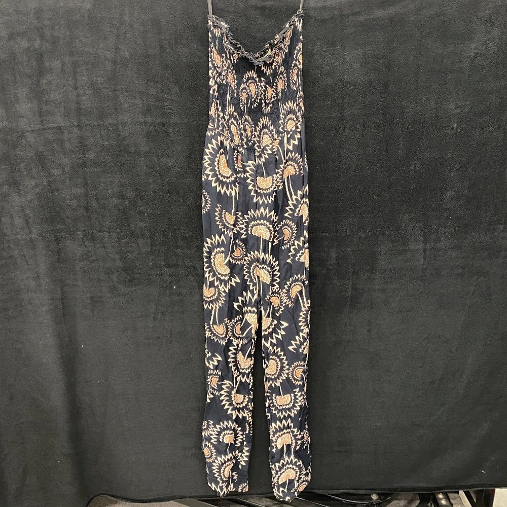 Staring at Stars- Women's Jumpsuit- Black w/ Abstract Floral Pattern- NTW- Sz XS